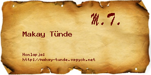 Makay Tünde névjegykártya